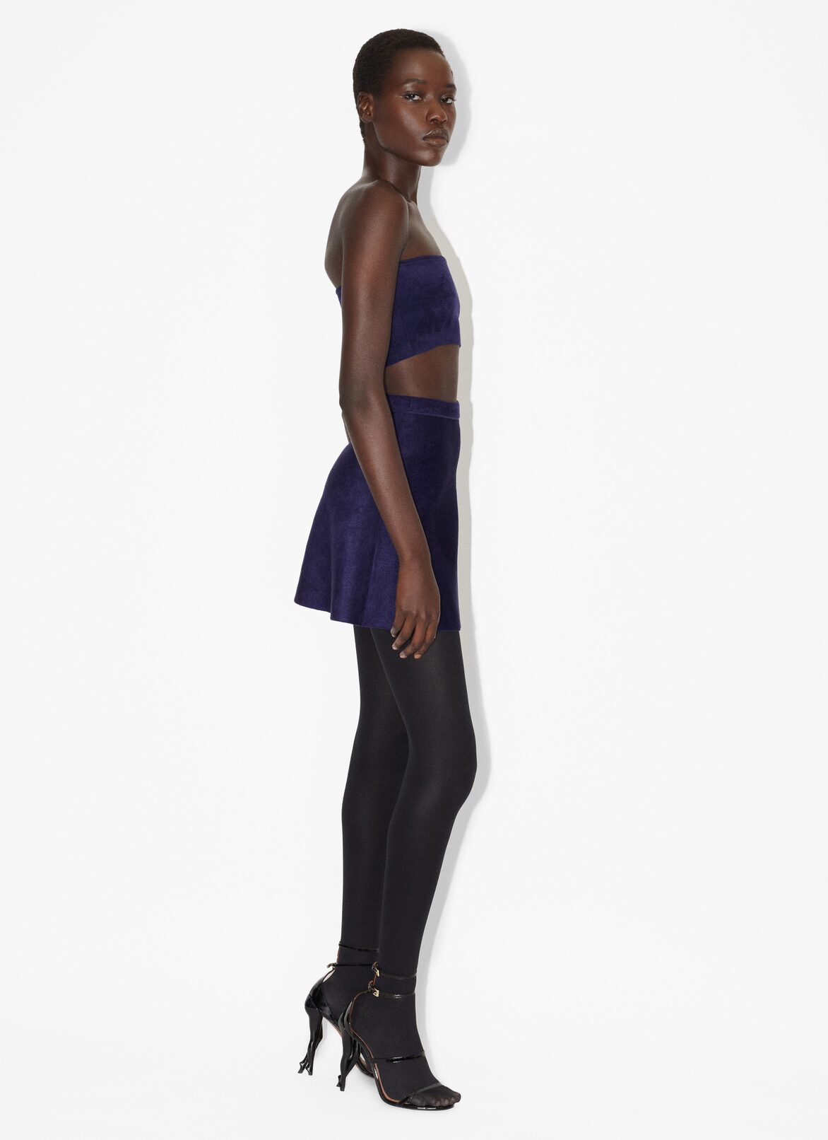 Mini velvet skirt ALAÏA BLUE MINI VELVET SKIRT